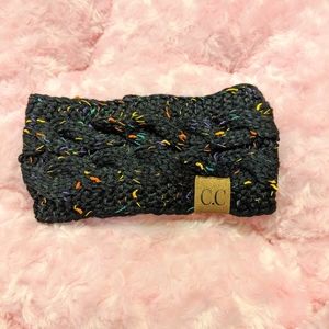 C.C Confetti Knit Chunky Black Headband